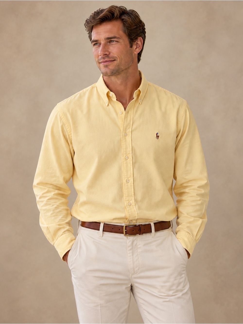 Vintage Polo Ralph Lauren Blake Yellow 100% Cotton Button Down Shirt Preppy